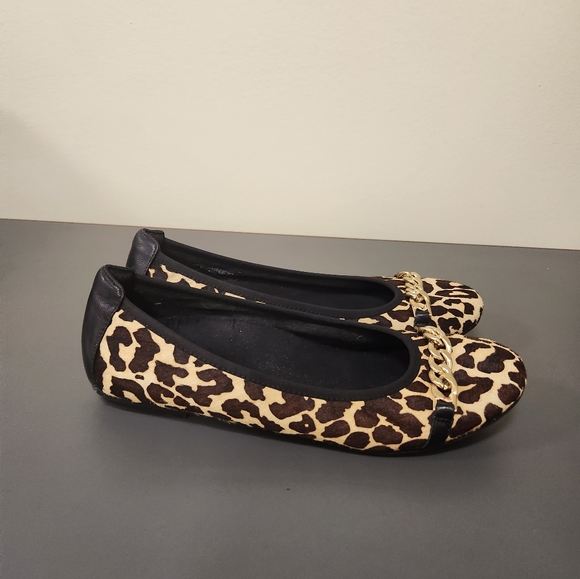 Vionic Spark Pera Flats Gold Chain Leopard Calf Hair Sz 8 - Picture 3 of 8